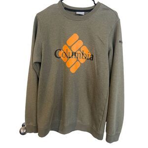 Columbia Mens Green Long Sleeve Pullover Crew Neck Sweatshirt Size Small